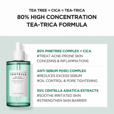 آمپول چای تریکا سنتلا ماداگاسکار اسکین 1004 Skin1004 Madagascar Centella Tea-Trica Relief Ampoule