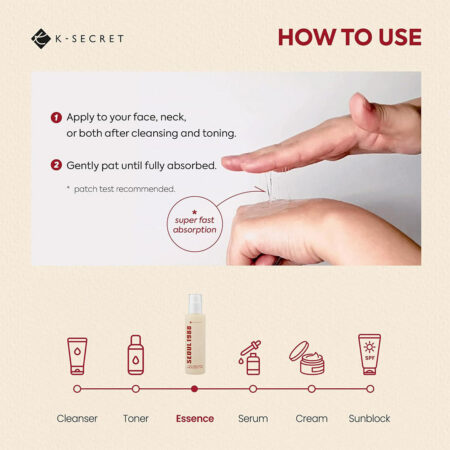 اسنس موسین حلزون و برنج سئول 1988 کی سکرت K-SECRET SEOUL 1988 Essence Snail Mucin 97% + Rice