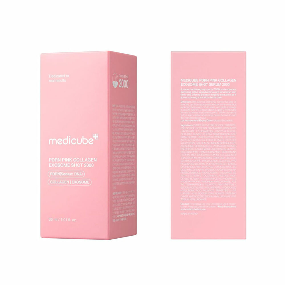 سرم صورتی اگزوزوم PDRN شات 2000 مدی کیوب Medicube PDRN Pink Collagen Exosome Shot Serum 2000