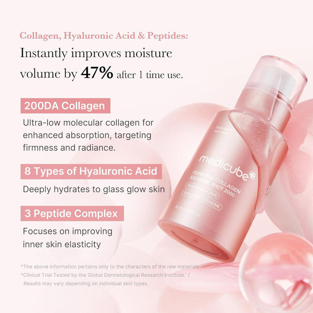 سرم صورتی اگزوزوم PDRN شات 2000 مدی کیوب Medicube PDRN Pink Collagen Exosome Shot Serum 2000