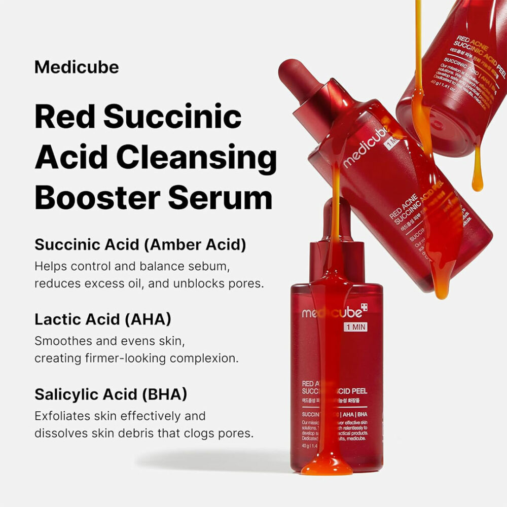سرم لایه بردار سوکسینیک اسید مدی کیوب Medicube Red Acne Succinic Acid Peel - Image 3