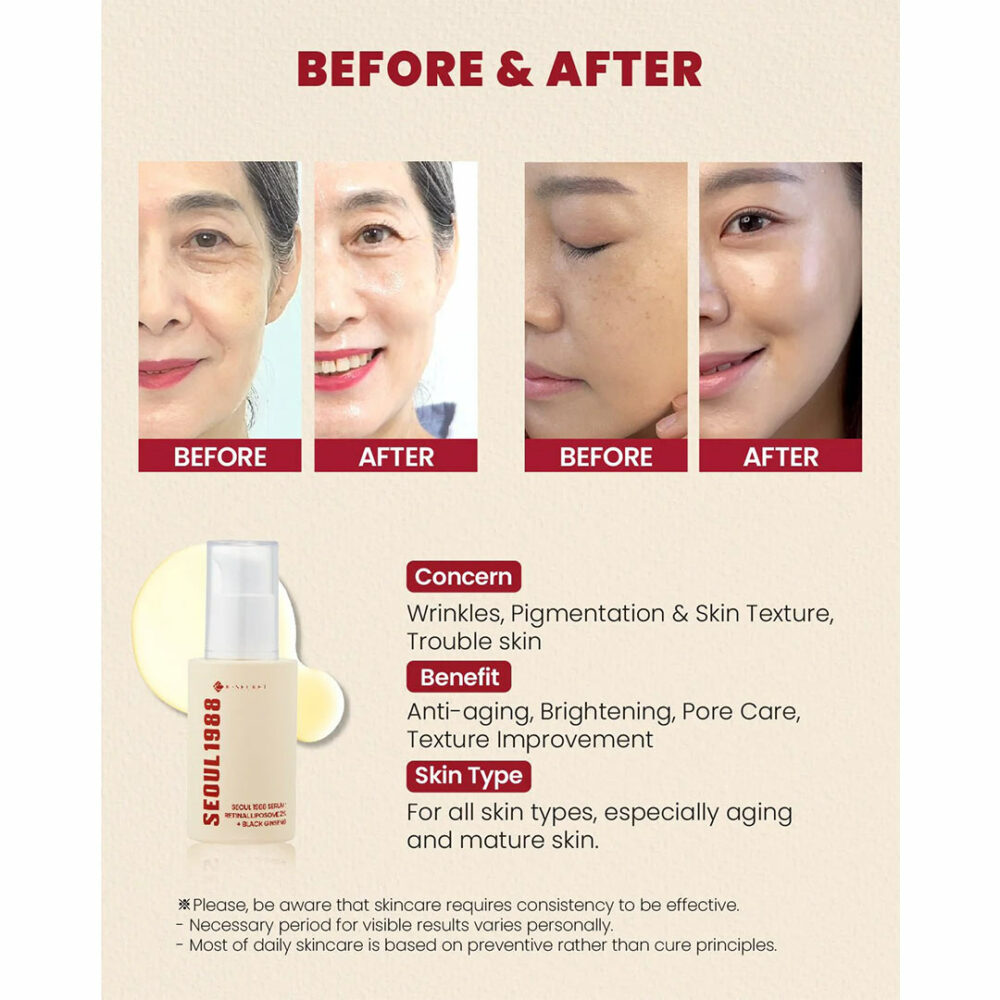 سرم لیپوزوم رتینال و جینسینگ سیاه کی سکرت K-SECRET SEOUL 1988 Serum Retinal Liposome 2% + Black Ginseng