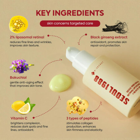 سرم لیپوزوم رتینال و جینسینگ سیاه کی سکرت K-SECRET SEOUL 1988 Serum Retinal Liposome 2% + Black Ginseng