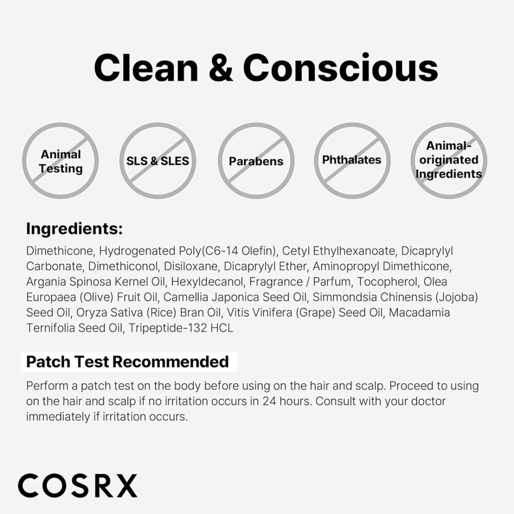 سرم مو ترمیم‌ کننده پپتاید 132 کوزارکس Cosrx Peptide-132 Ultra Perfect Hair Bonding Oil Serum