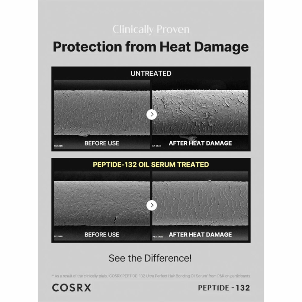 سرم مو ترمیم‌ کننده پپتاید 132 کوزارکس Cosrx Peptide-132 Ultra Perfect Hair Bonding Oil Serum