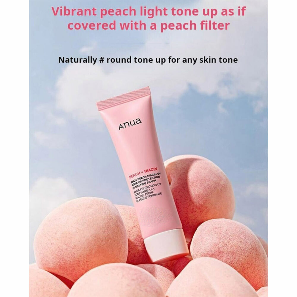 ضد آفتاب تون آپ هلو نیاسین آنوا Anua Peach Niacin UV Tone Up Protection 01 Melting Peach