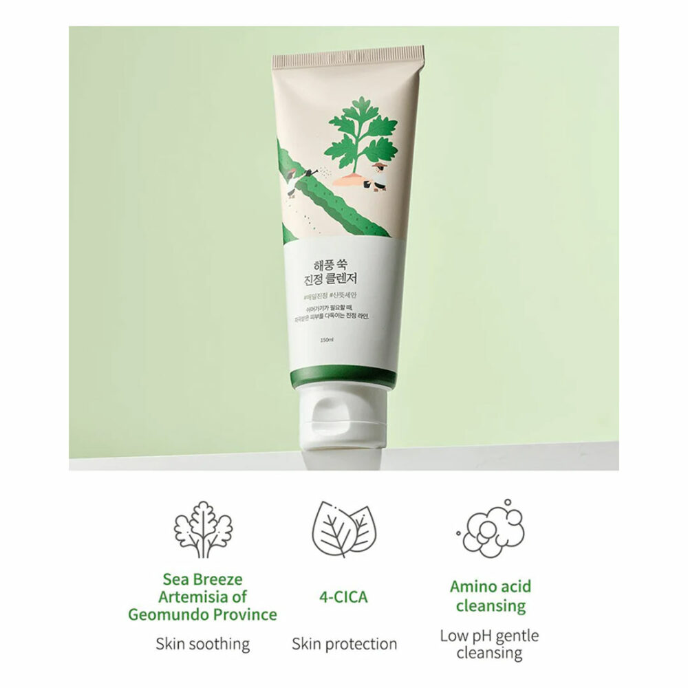 فوم شستشوی آرامش بخش ماگورت راندلب Round Lab Mugwort Calming Cleanser - Image 5