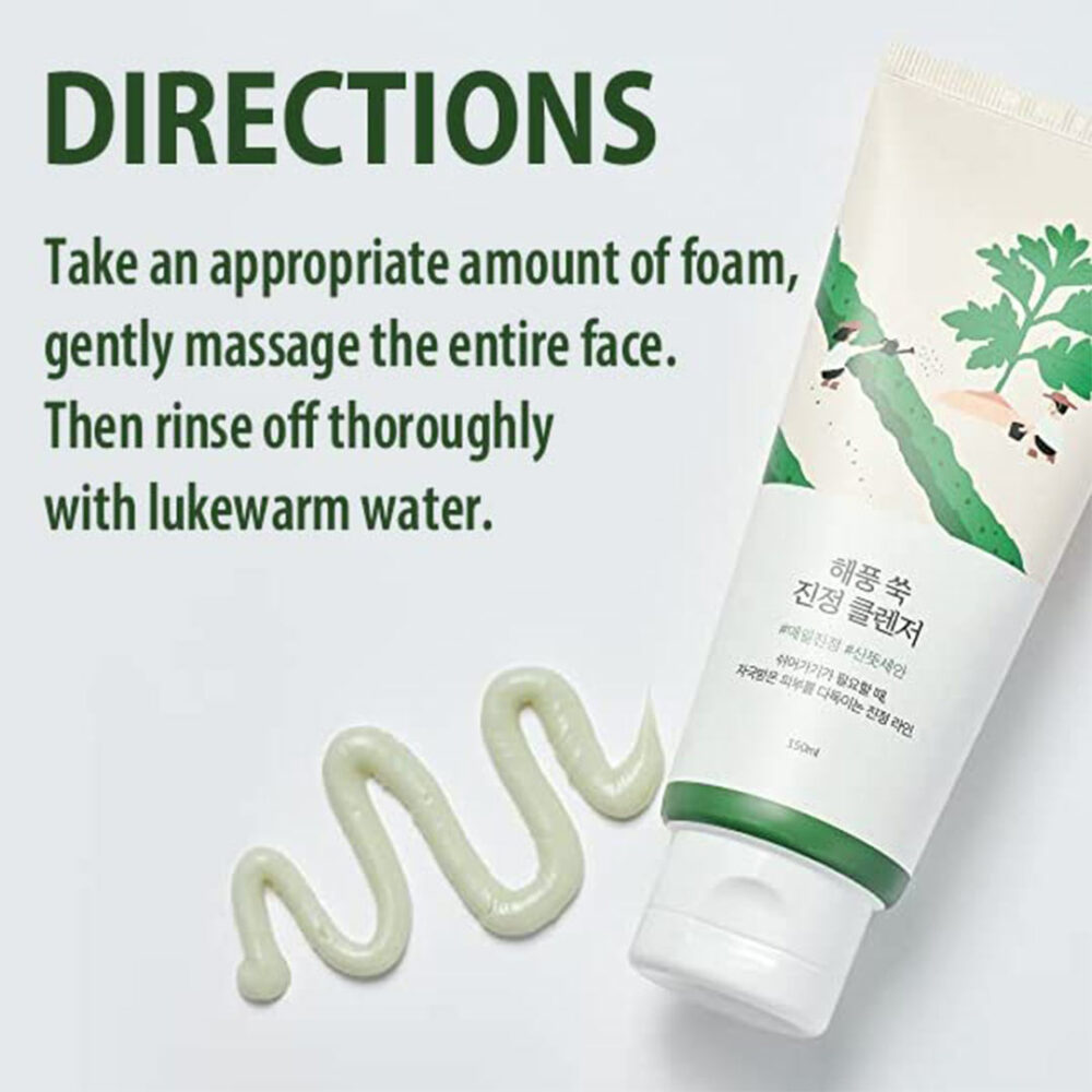 فوم شستشوی آرامش بخش ماگورت راندلب Round Lab Mugwort Calming Cleanser - Image 3