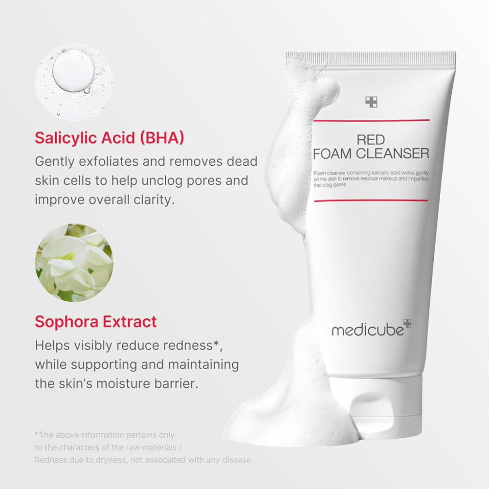 فوم شستشوی سالیسیلیک اسید مدی کیوب Medicube Red Foam Cleanser - Image 7