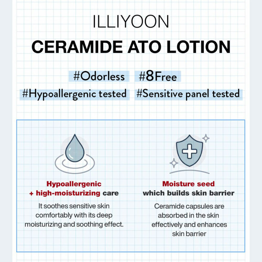 لوشن مرطوب کننده سراماید ایلیون Illiyoon Ceramide Ato Lotion 128ml