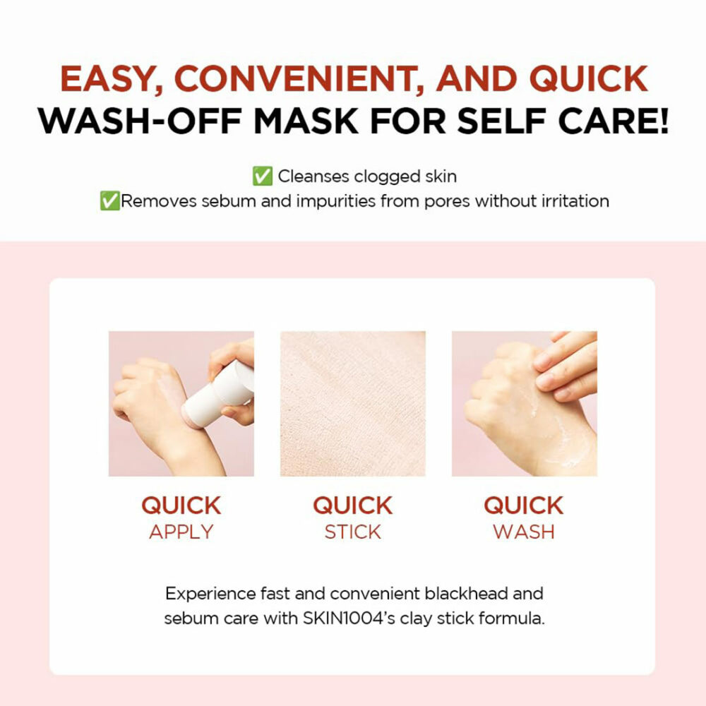ماسک استیکی خاک رس سنتلا ماداگاسکار اسکین 1004 Skin 1004 Madagascar Centella Poremizing Quick Clay Stick Mask - Image 3