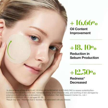 پد تونر آزلائیک اسید 10% و هیالورون آنوا Anua Azelaic 10 Hyaluron Redness Soothing Pad
