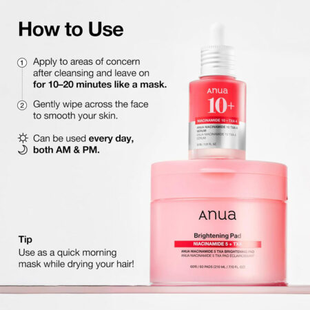 پد تونر نیاسینامید 5% و ترانگزامیک اسید آنوا Anua Niacinamide 5 + TXA Toner Pads