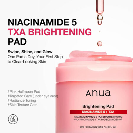 پد تونر نیاسینامید 5% و ترانگزامیک اسید آنوا Anua Niacinamide 5 + TXA Toner Pads