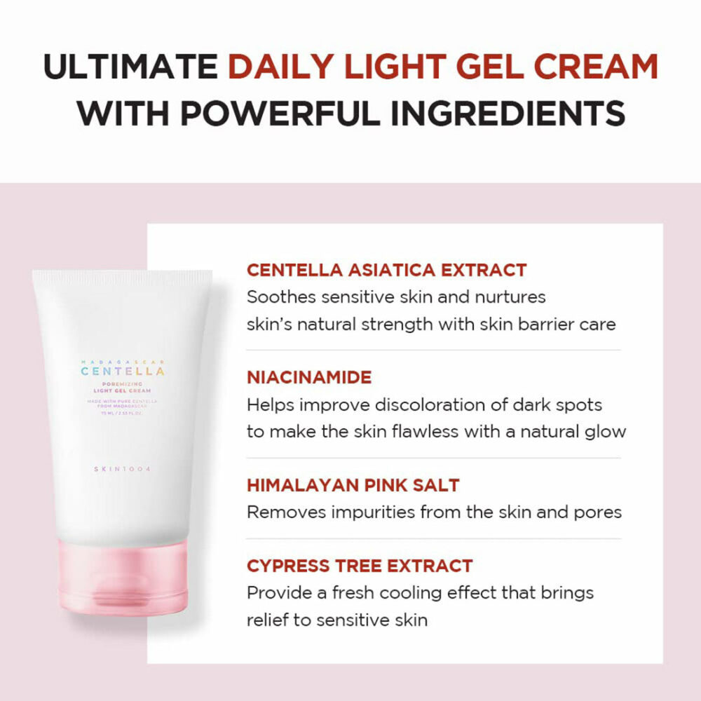 ژل کرم لایت کنترل منافذ سنتلا اسکین 1004 SKIN1004 Centella Poremizing Light Gel Cream