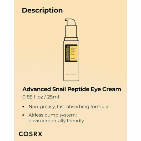 کرم دور چشم حلزون و پپتاید کوزارکس COSRX Advanced Snail Peptide Eye Cream 25ml