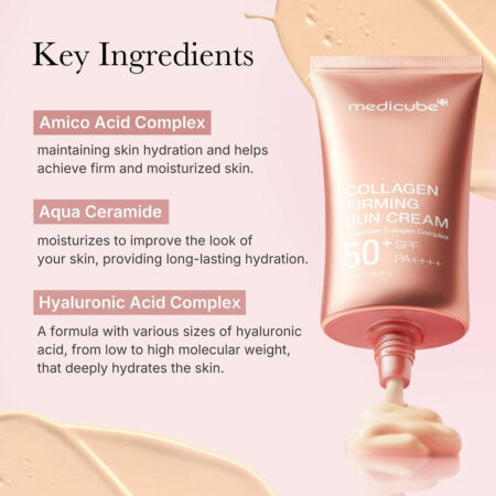 کرم ضد آفتاب تون آپ کلاژن مدی کیوب Medicube Collagen Firming Sun Cream