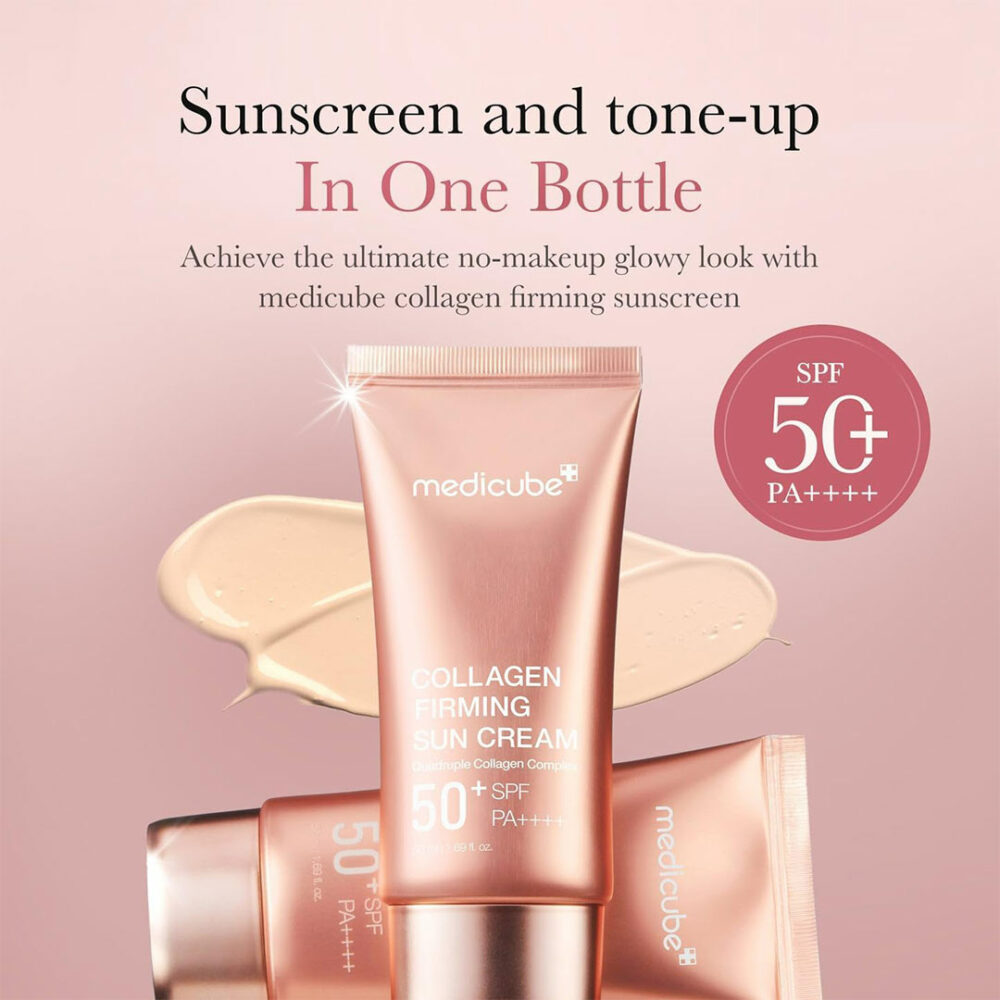 کرم ضد آفتاب تون آپ کلاژن مدی کیوب Medicube Collagen Firming Sun Cream