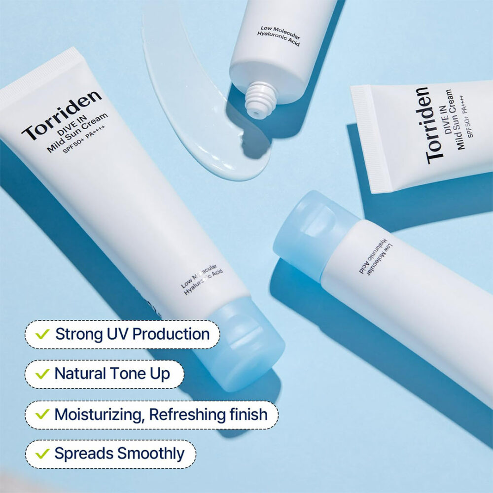 کرم ضد آفتاب فیزیکی توریدن Torriden Dive in Mild Sun Cream SPF50+ 60ml