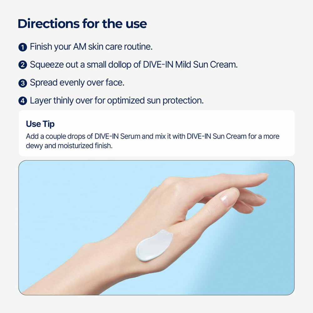 کرم ضد آفتاب فیزیکی توریدن Torriden Dive in Mild Sun Cream SPF50+ 60ml
