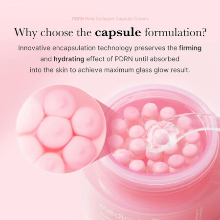 کرم کپسولی کلاژن و PDRN مدی کیوب Medicube PDRN Pink Collagen Capsule Cream